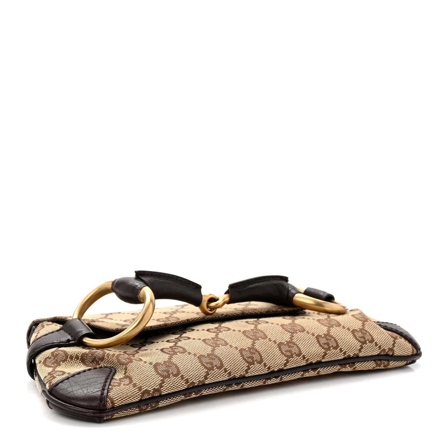 Monogram Horsebit Clutch Dark Brown