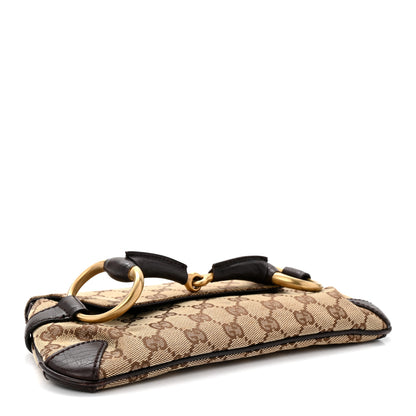 Gucci Monogram Horsebit Clutch Dark Brown 4 of 11