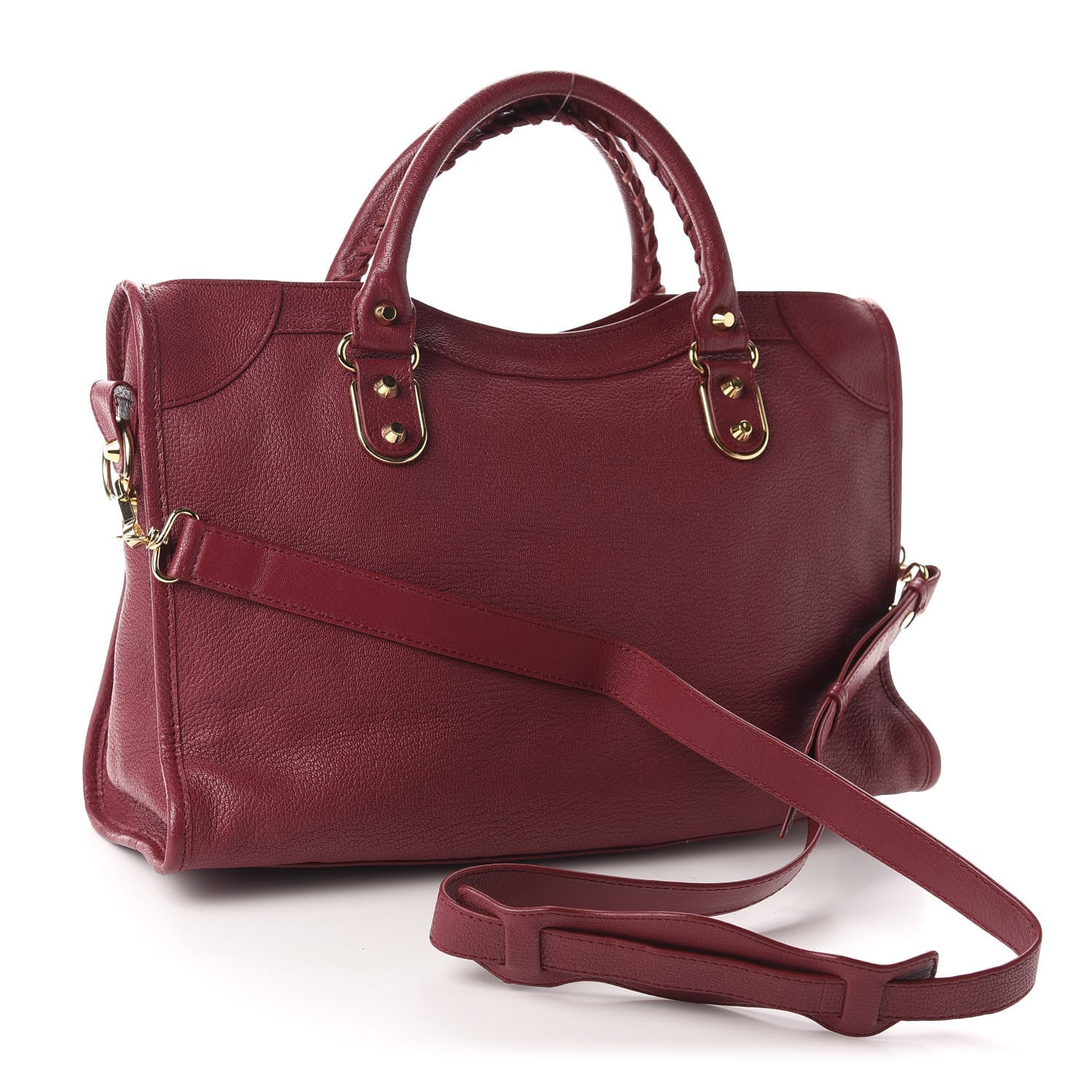 Balenciaga Chevre Gold Metallic Edge Hardware City Rouge Grenat 3 of 11