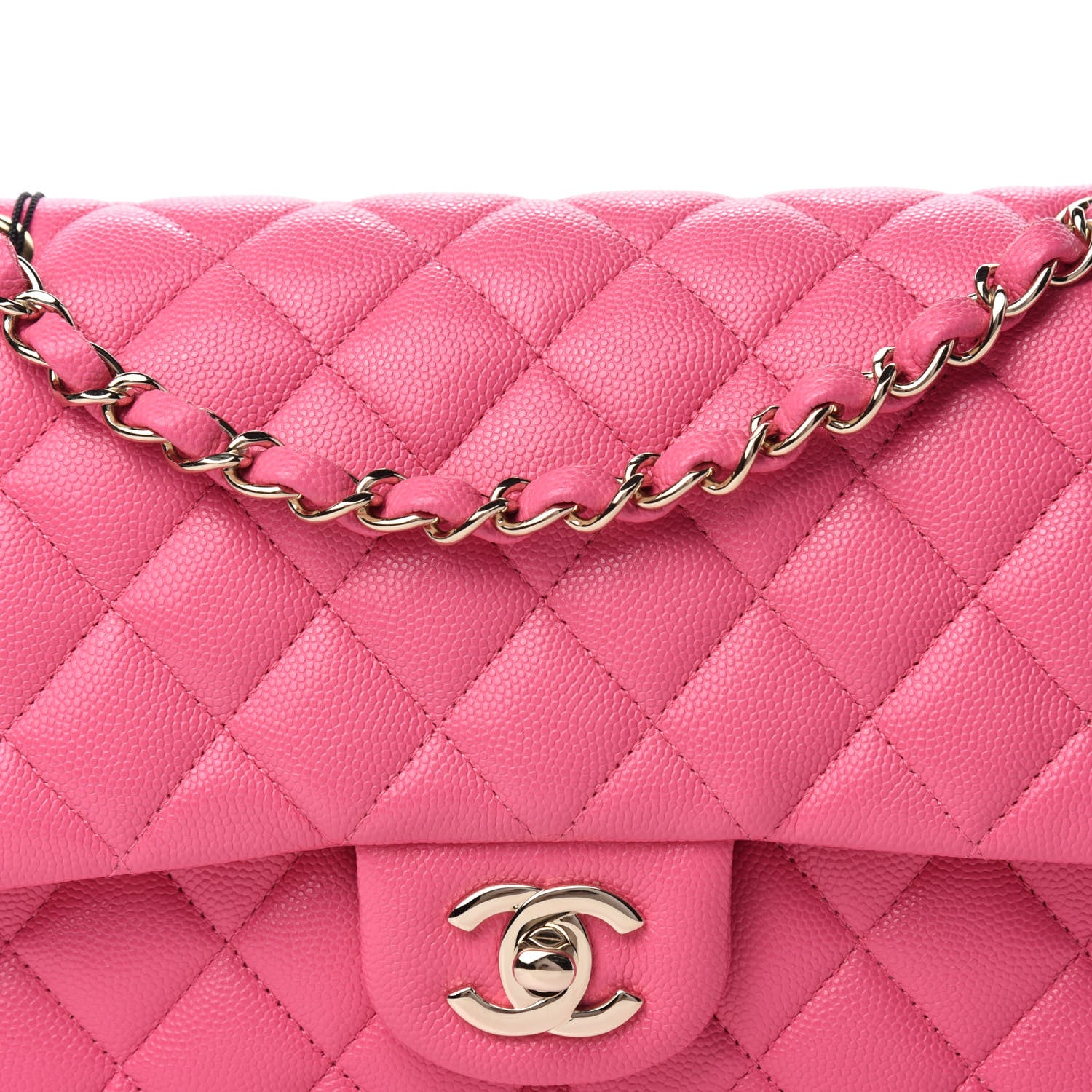 Chanel Caviar Quilted Medium Double Flap Pink 10 of 11