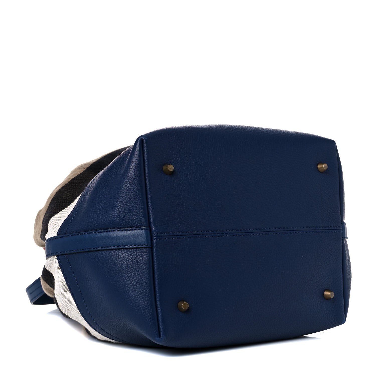 Burberry Grainy Calfskin House Check Canvas Heston Crossbody Blue 5 of 13