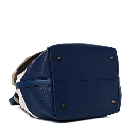 Burberry Grainy Calfskin House Check Canvas Heston Crossbody Blue 5 of 13