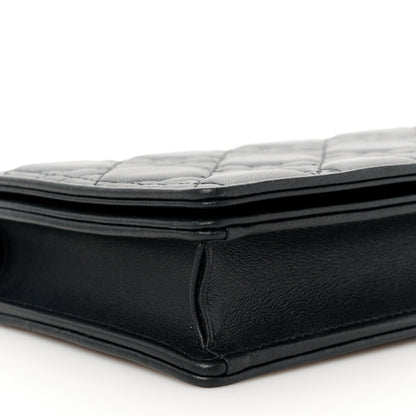 Christian Dior Lambskin Cannage Lady Dior Pouch Black 15 of 16