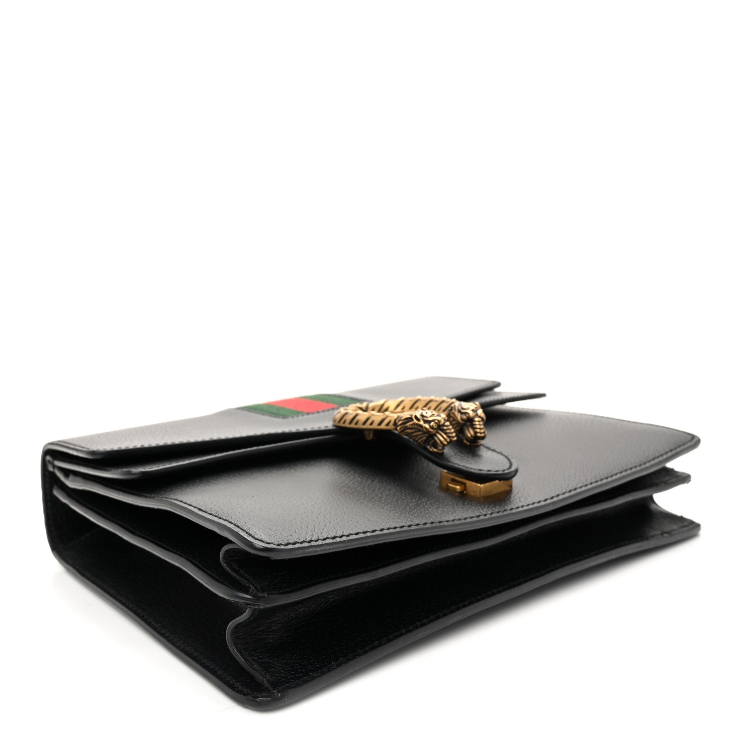 Gucci Calfskin Web Medium Dionysus Shoulder Bag Black 4 of 11