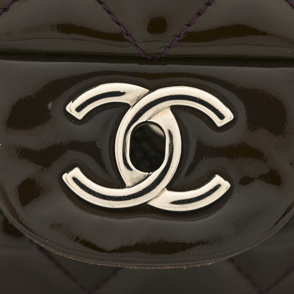 Chanel Patent Quilted Jumbo Single Flap Dark Purple 13 of 14