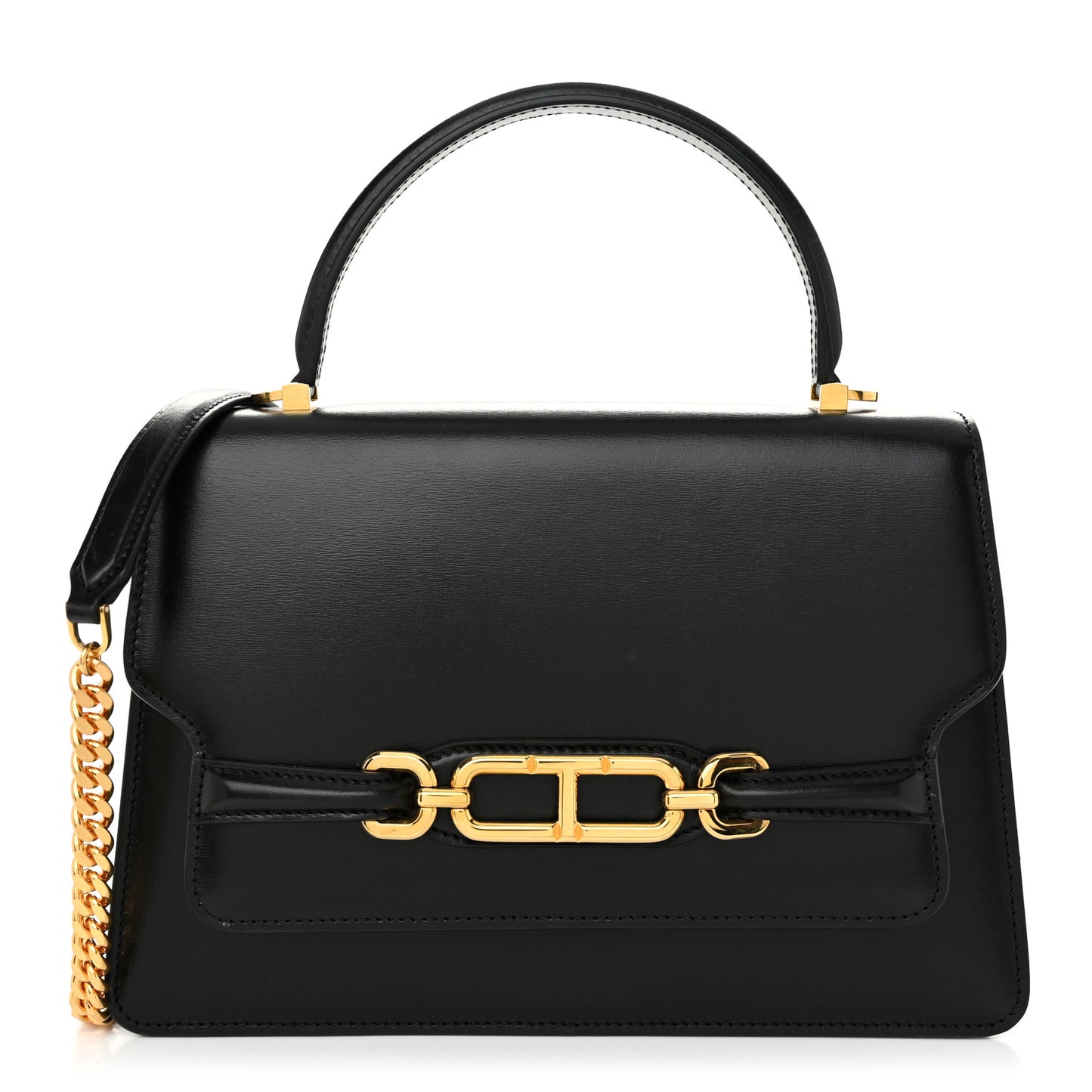 Palmellato Calfskin Medium Whitney Top Handle Bag Black