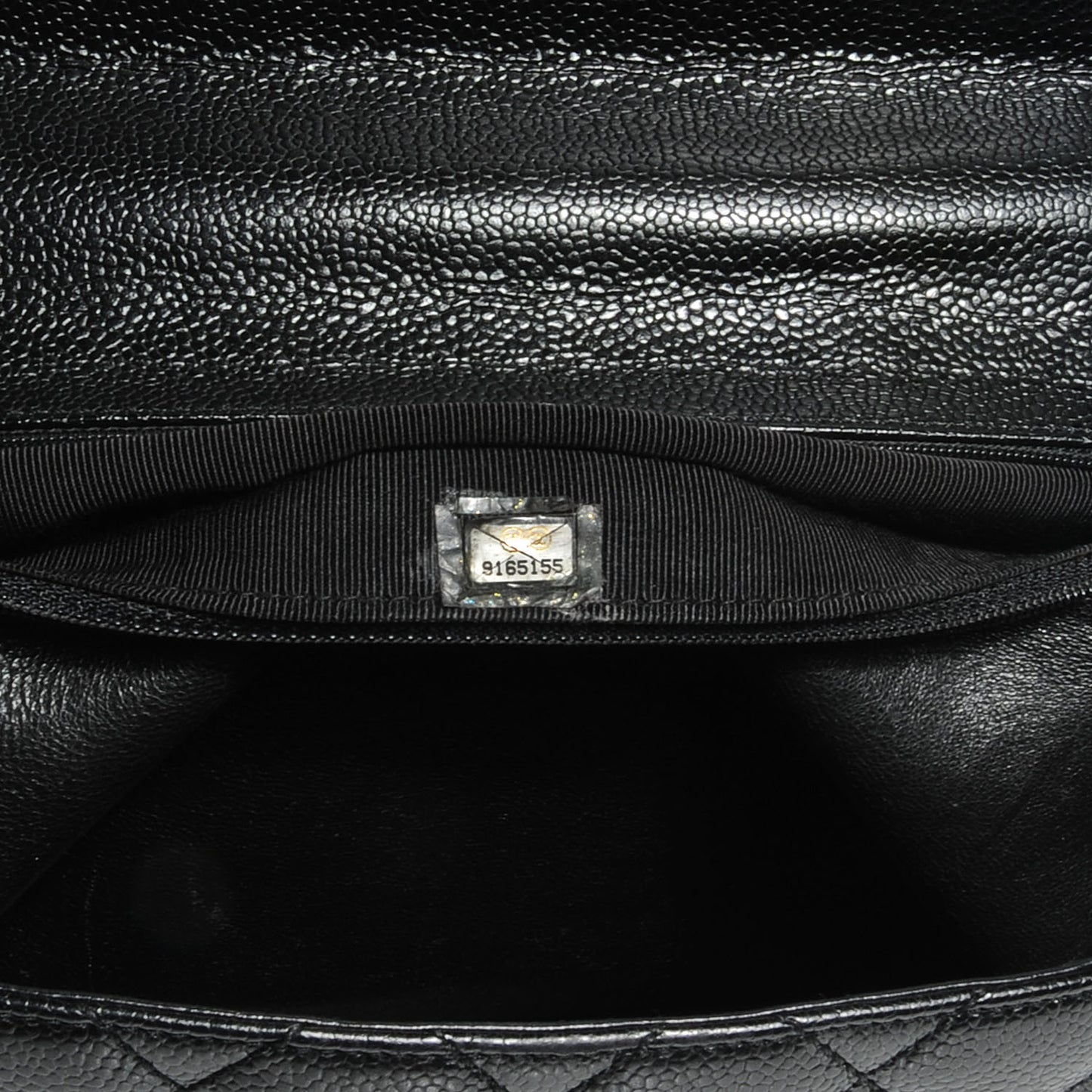 Caviar Kelly Jumbo Flap Bag Black