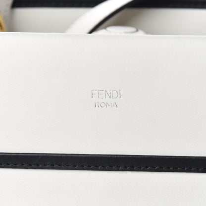 Fendi Vitello Century Opaco F is Fendi Bi-Color Regular Runaway Satchel White Ice Black 6 of 12