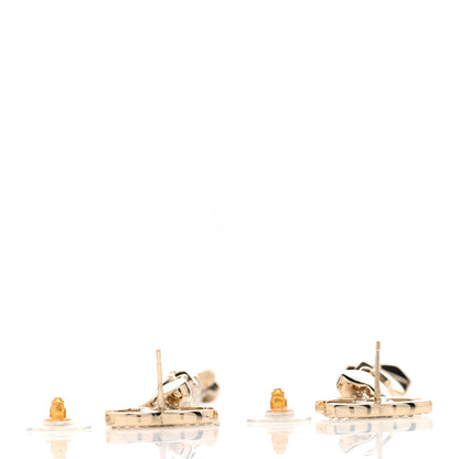Chanel Crystal Pearl Charming Winter CC Star Heart Drop Earrings Gold 3 of 4