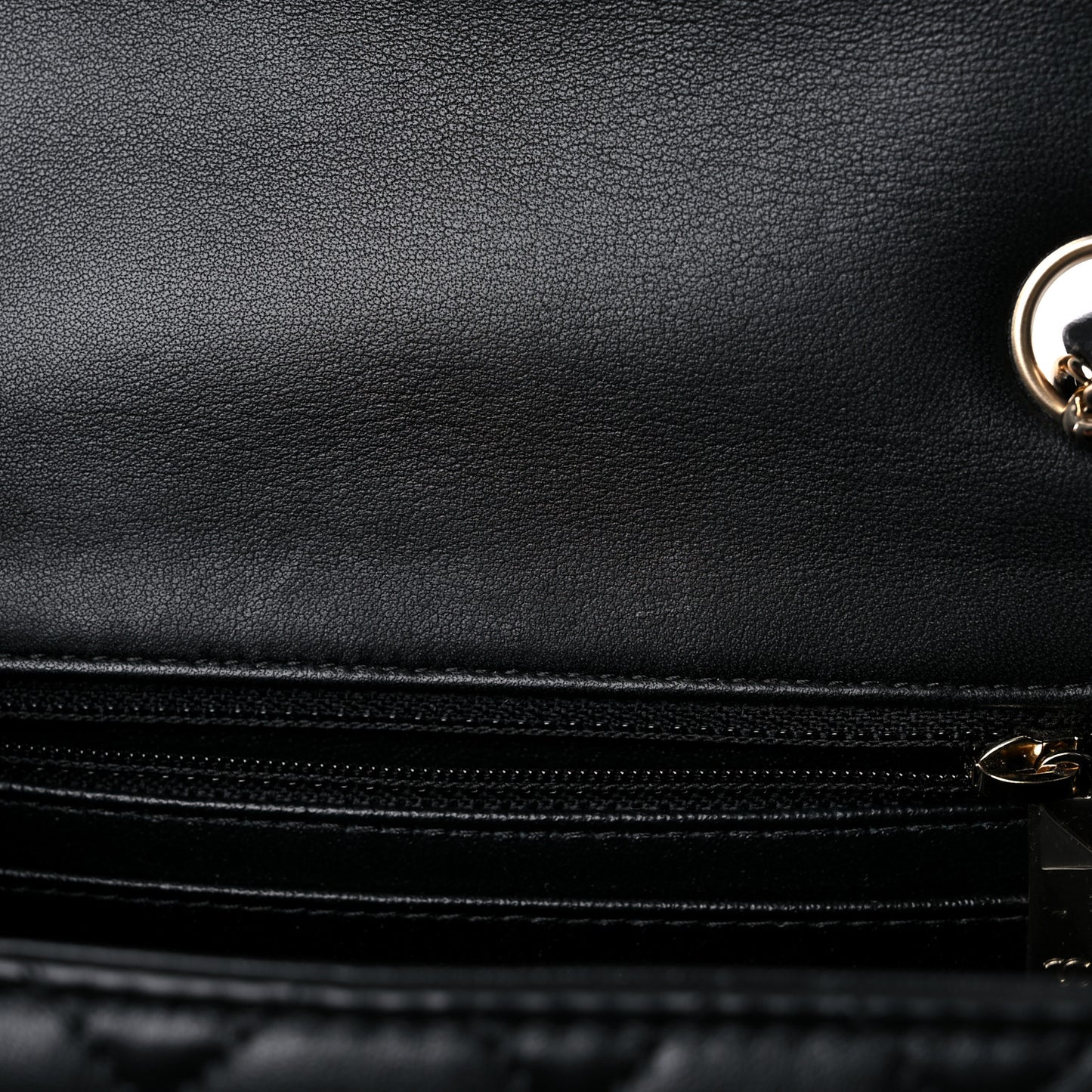 Lambskin Quilted Mini Square Flap Black