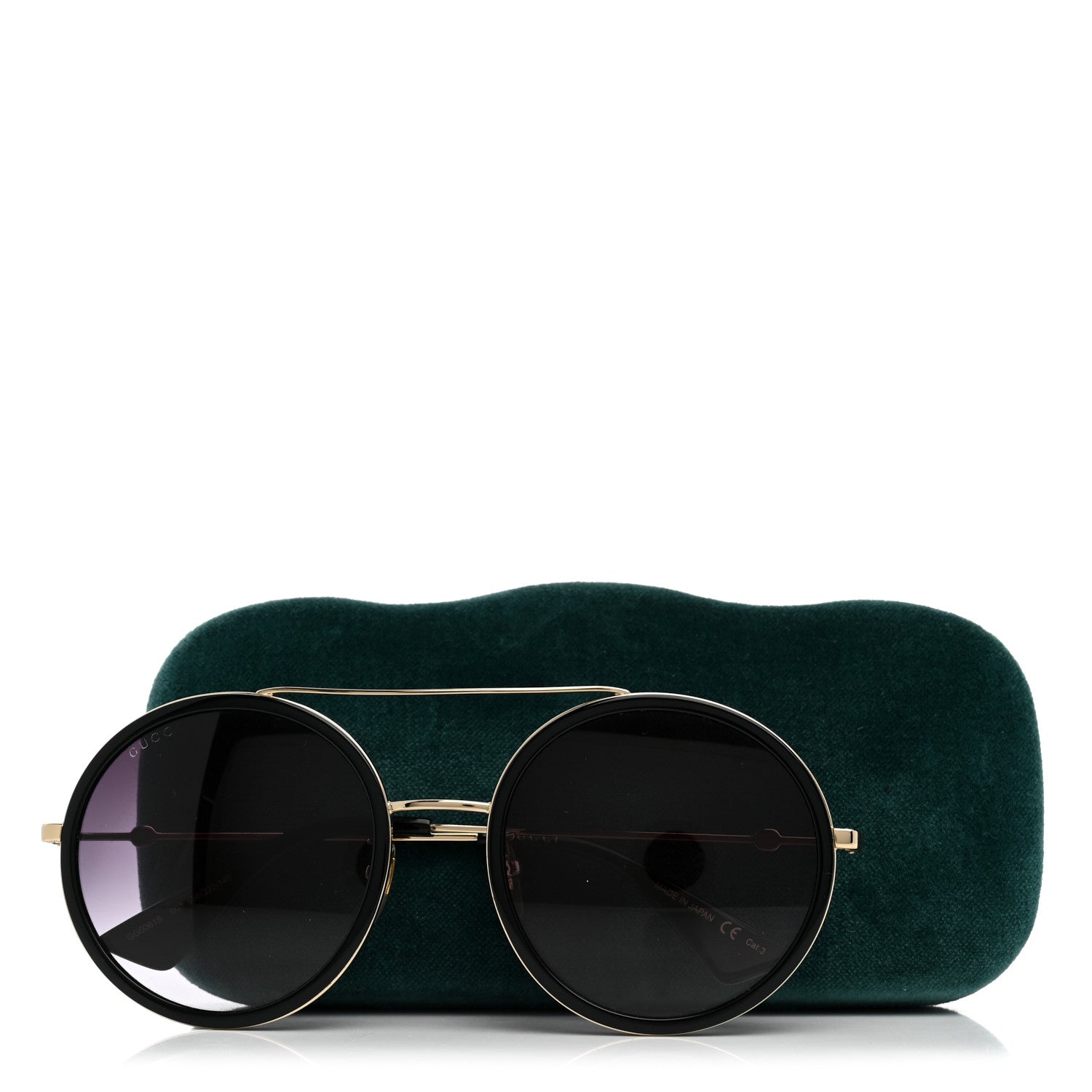 Gucci Metal Round Frame Sunglasses GG0061S Black 8 of 8