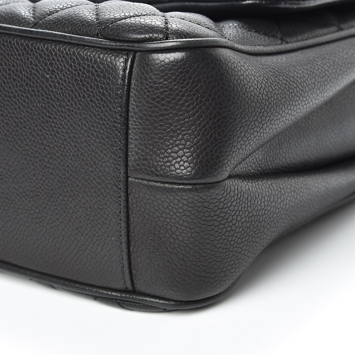 Caviar Quilted Medium Rock In Rome Single Flap Black