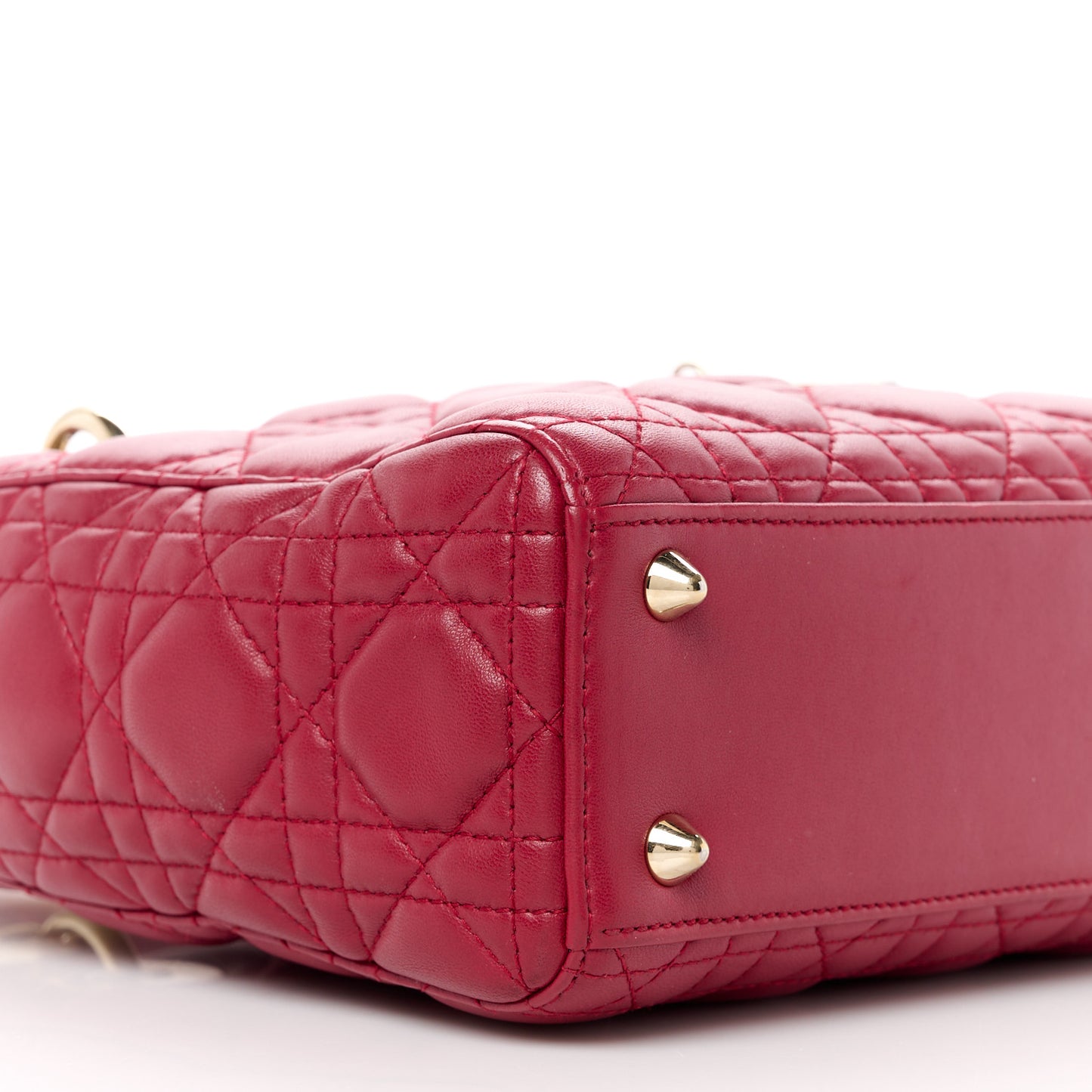 Lambskin Cannage Small Lucky Badges My Lady Dior Red