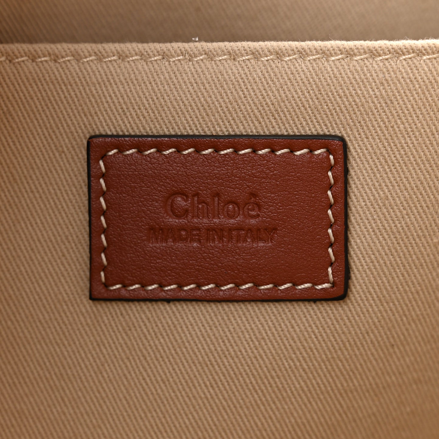 Cotton Calfskin Large Woody Ribbon Tote White Brown
