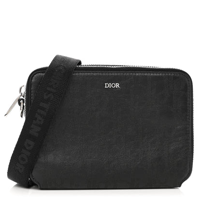 Christian Dior Calfskin Oblique Galaxy Perforated Messenger Black Multicolor 1 of 12