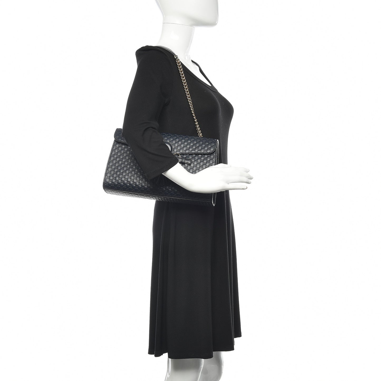 Soft Microguccissima Medium Emily Chain Shoulder Bag Blue