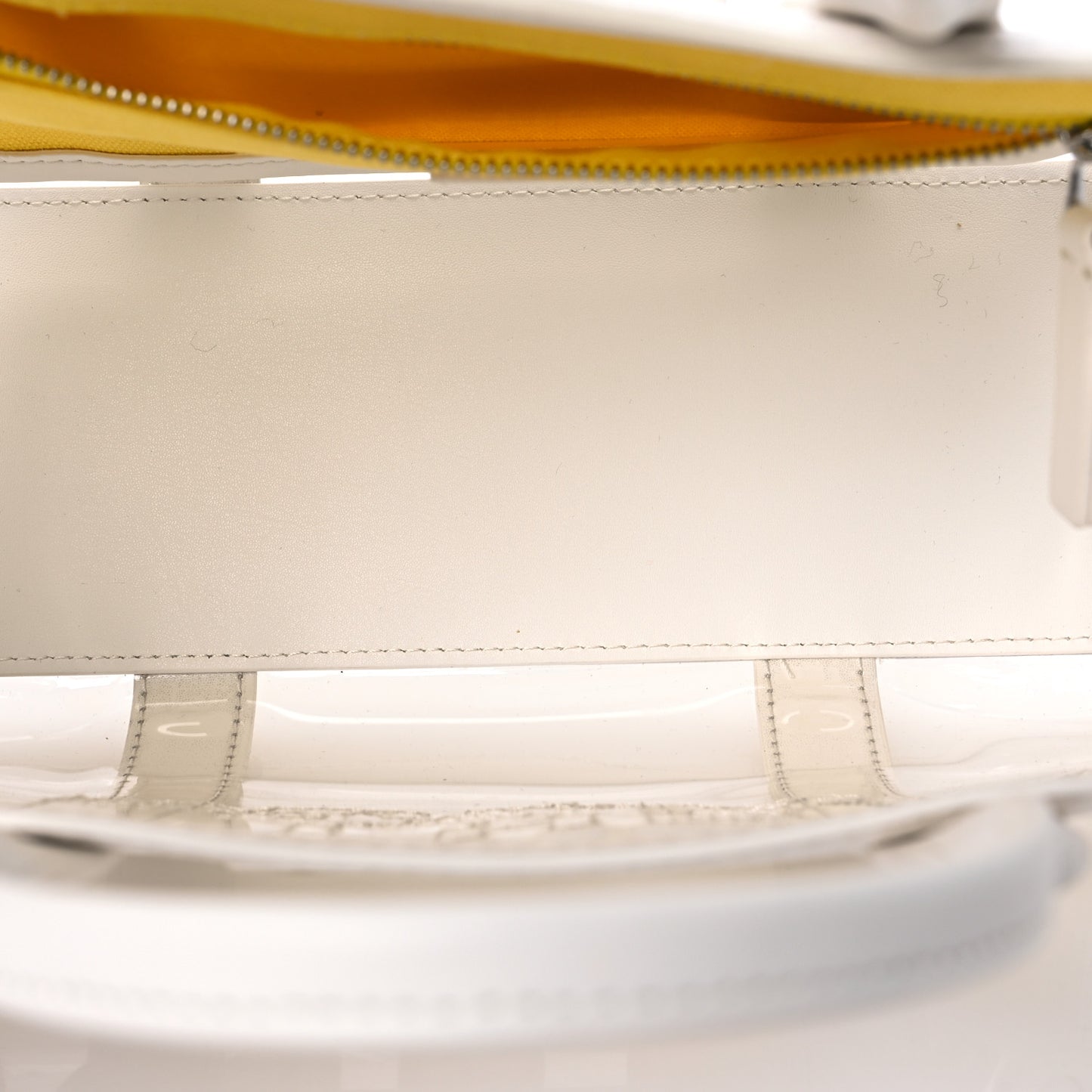 PVC The Small Tote Bag White Yellow