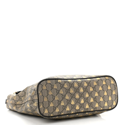 Gucci Soft GG Supreme Monogram Bees Small Crossbody Tote Beige Oro Black 4 of 12