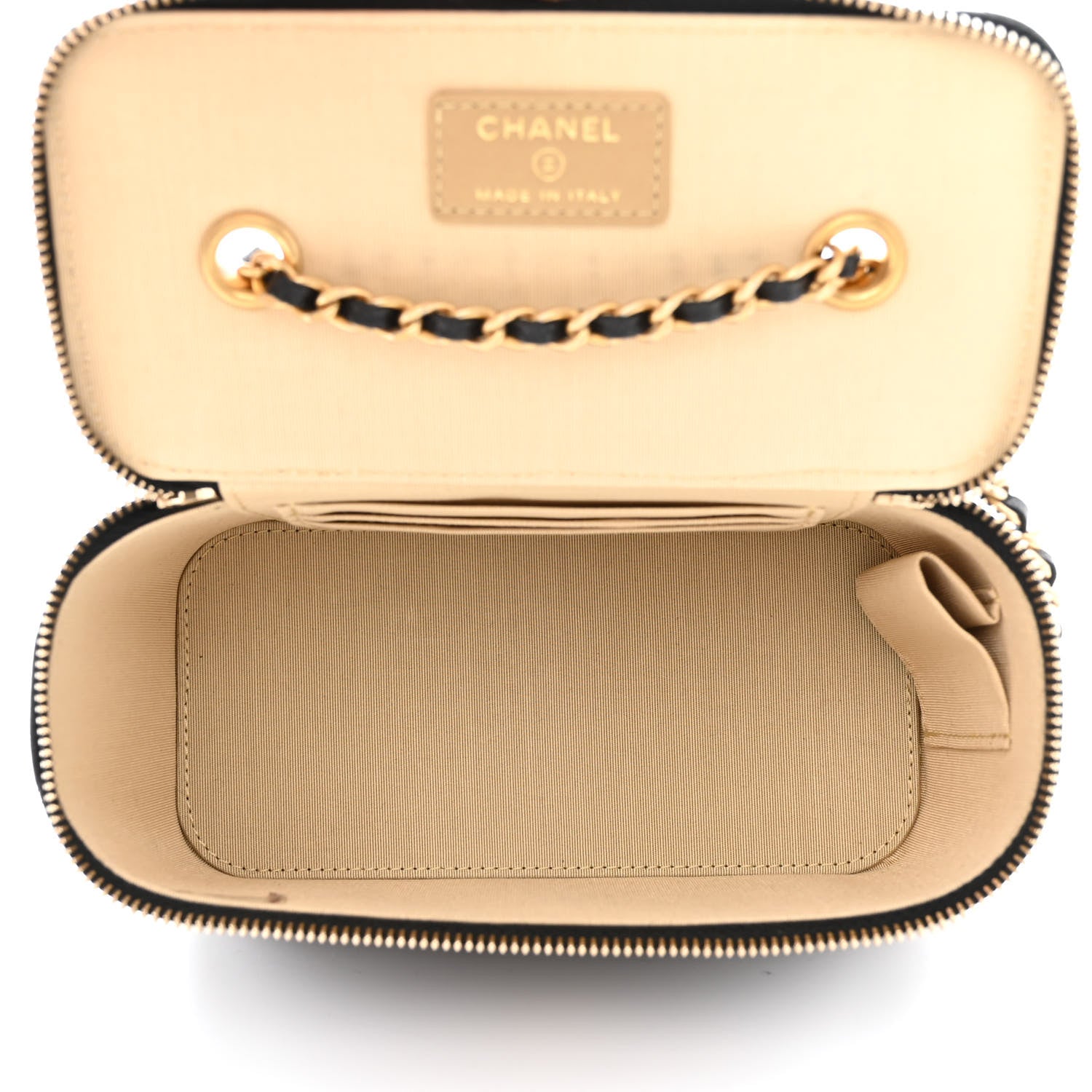 Chanel Lambskin Quilted Pearl Crush Small Vanity Case With Chain Black 5 of 10