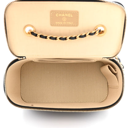 Chanel Lambskin Quilted Pearl Crush Small Vanity Case With Chain Black 5 of 10