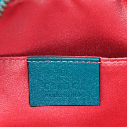 Gucci Velvet Matelasse Small GG Marmont Chain Shoulder Bag Pavone Cyan 6 of 10
