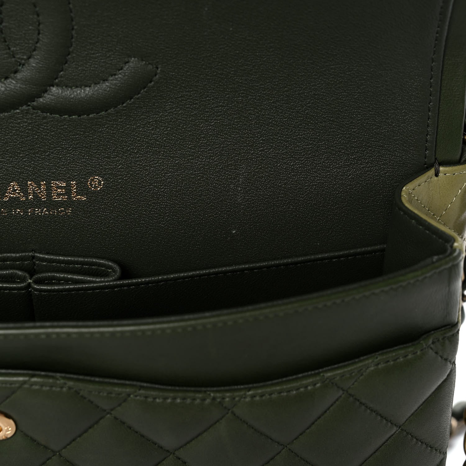 Chanel Lambskin Quilted Tri-Color Medium Double Flap Green Brown 11 of 11