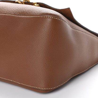 Valentino Garavani Grained Calfskin Large VRing Shoulder Bag Saddle Brown 7 of 9