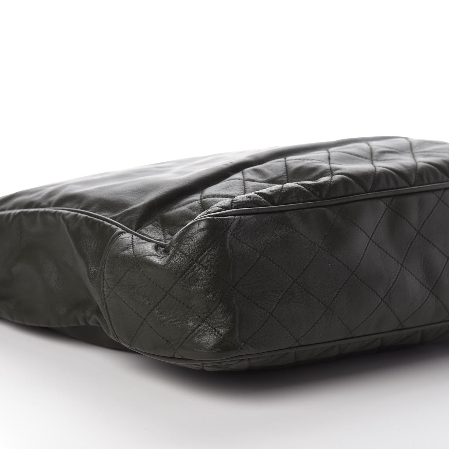 Chanel Lambskin Quilted Shopping Tote Green 9 of 10
