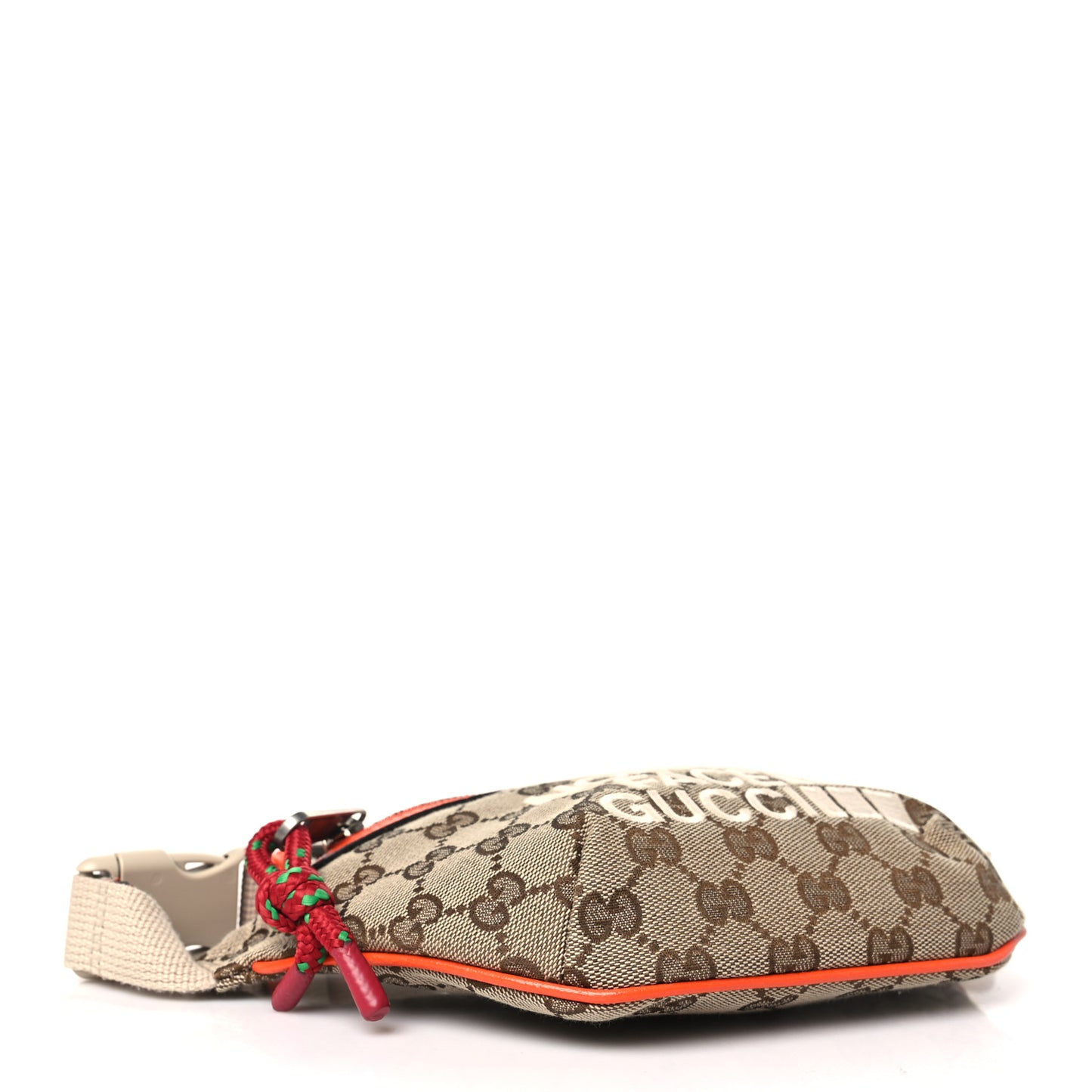 X THE NORTH FACE Monogram Textured Dollar Calfskin Embroidered Belt Bag Beige Ebony Mystic White Deep Orange