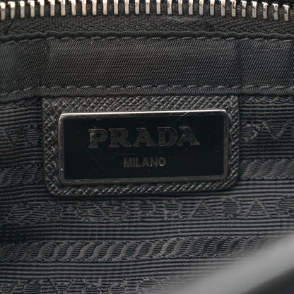 Prada Re-Nylon Saffiano Pocket Double Snap Buckle Shoulder Bag Black 6 of 14