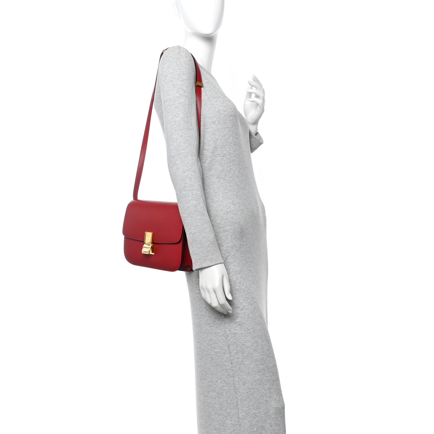 Celine Box Calfskin Medium Classic Box Flap Bag Red 2 of 9
