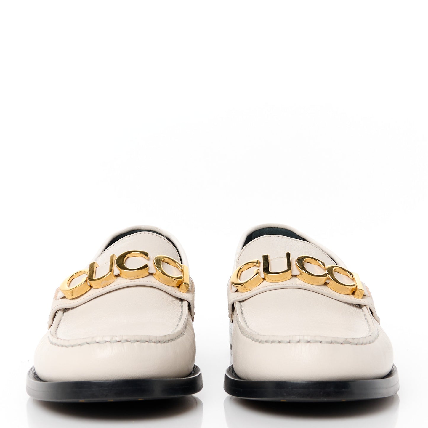 Goatskin Womens Logo 15mm Loafers 38.5 Mystic White