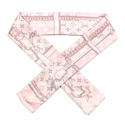 Louis Vuitton Silk Monogram Confidential Bandeau Light Pink Porcelain Rose Beige Ebony 1 of 3