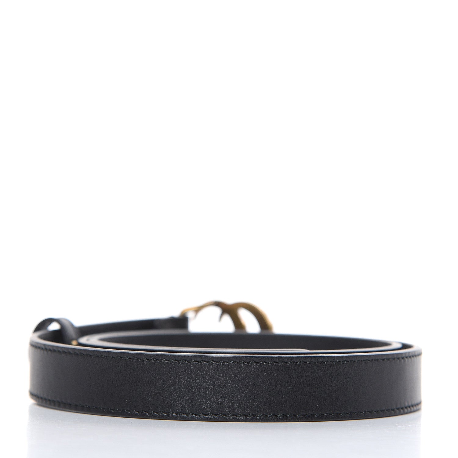 Gucci Moon Calfskin Pearl Double G 20mm Belt 80 32 Black Cream 3 of 6