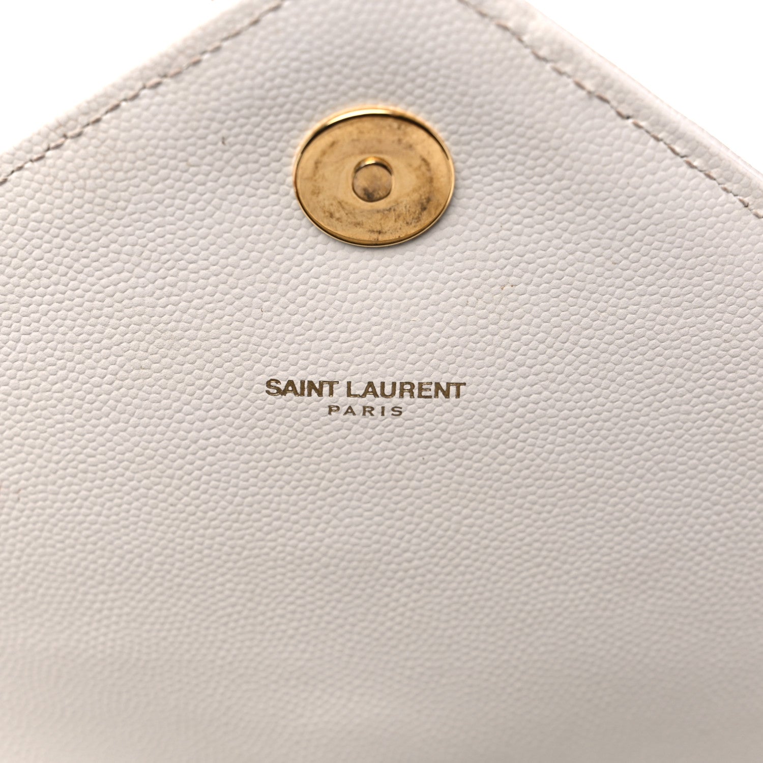 Saint Laurent Grain De Poudre Matelasse Chevron Large Monogram Satchel Dove White 9 of 15