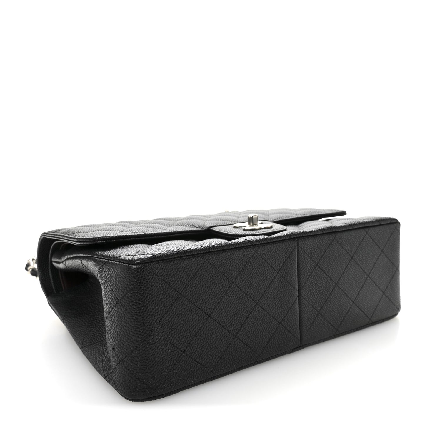 Caviar Quilted Jumbo Double Flap Black