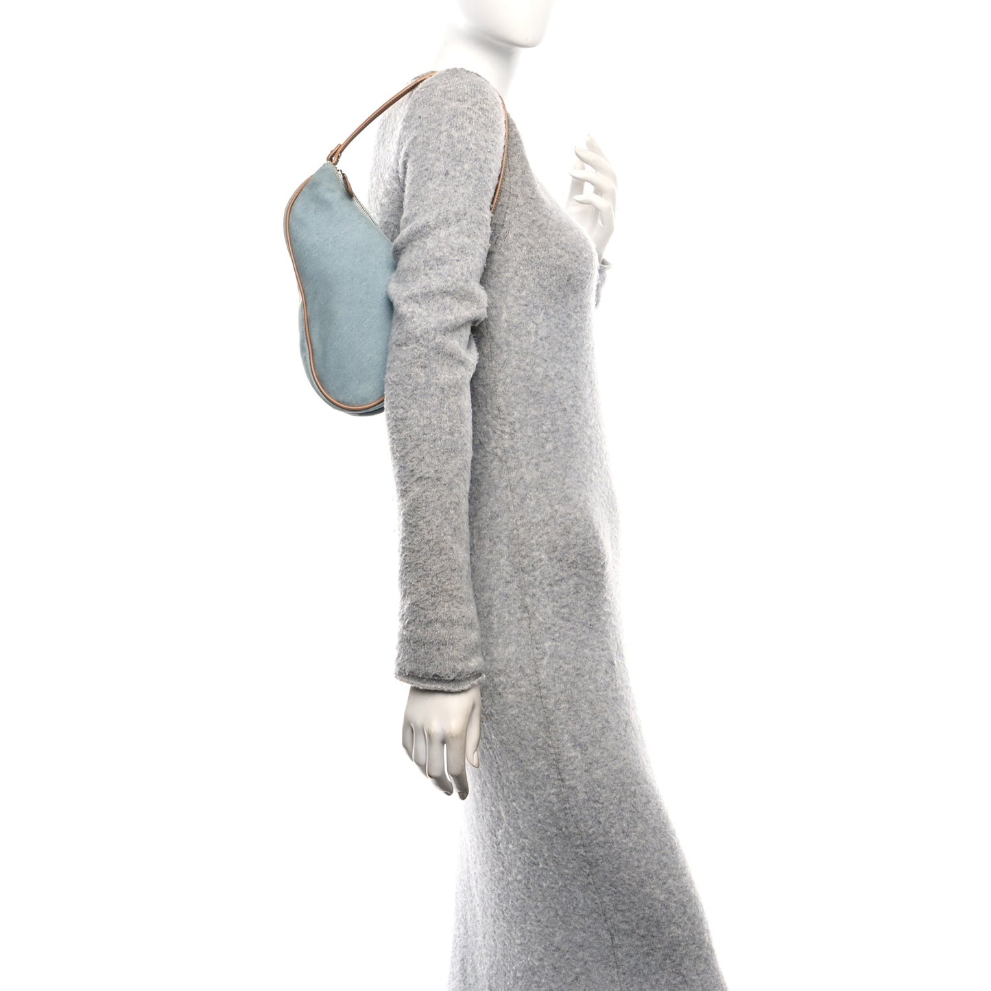 Denim Mini Saddle Pochette Blue
