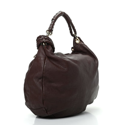 Jimmy Choo Grainy Calfskin Studded Large Sky Hobo Brown 3 of 8