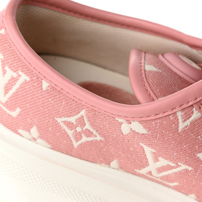 Louis Vuitton Denim Monogram Squad Sneakers 38.5 Pink 14 of 15
