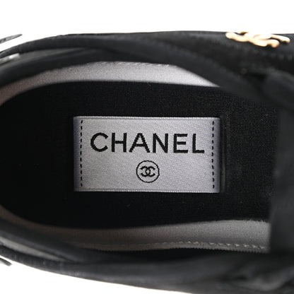 Chanel Velvet Calfskin Mixed Fibers CC Sneakers 38.5 Black 8 of 11