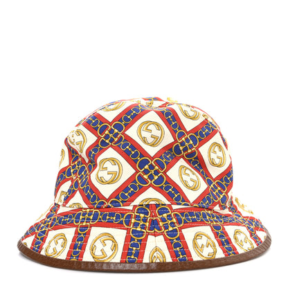 Gucci New Canvas Horsebit Interlocking G Bucket Hat S Ivory 6 of 8