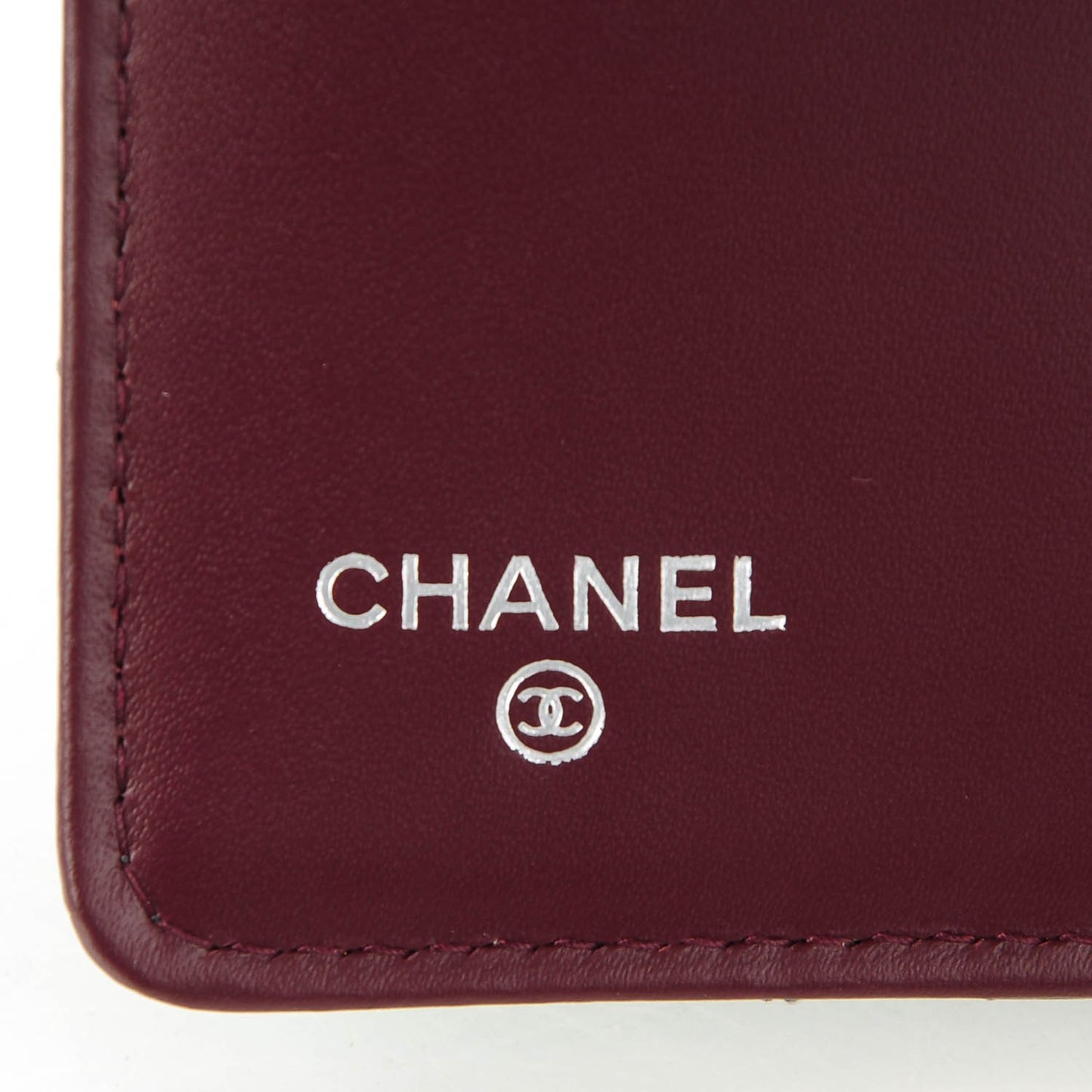 Metallic Calfskin Quilted Yen Wallet Charcoal