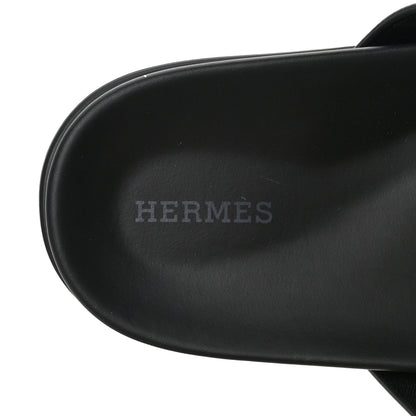 Hermes Calfskin Womens Chypre Sandals 39 Black 7 of 9
