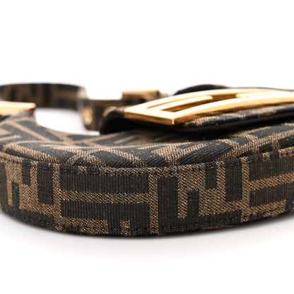 Fendi Fabric Jacquard FF 1974 Mini Cookie Hobo Bag Tobacco Moro 9 of 11