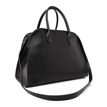 The Row Polished Saddle Calfskin Soft Margaux 12 Black 3 of 10