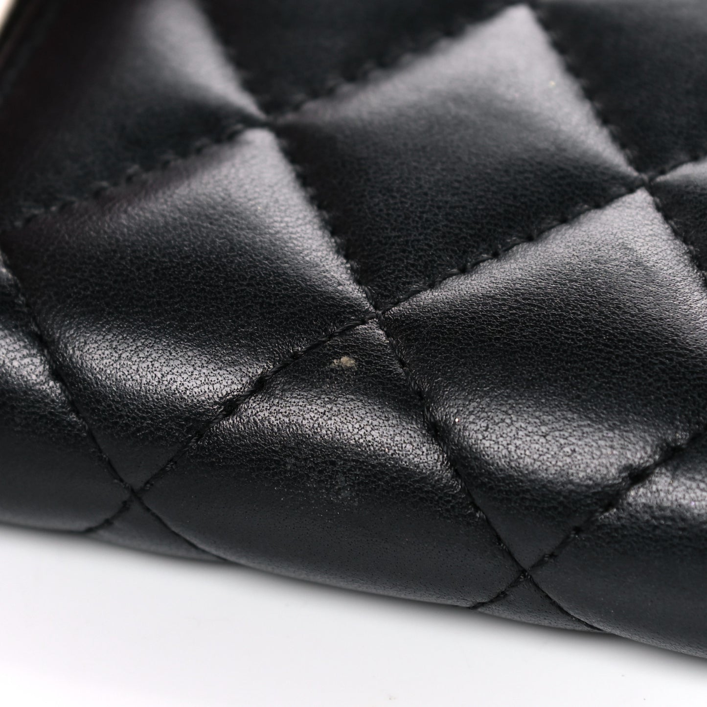 Lambskin Quilted Zip Coin Purse Black