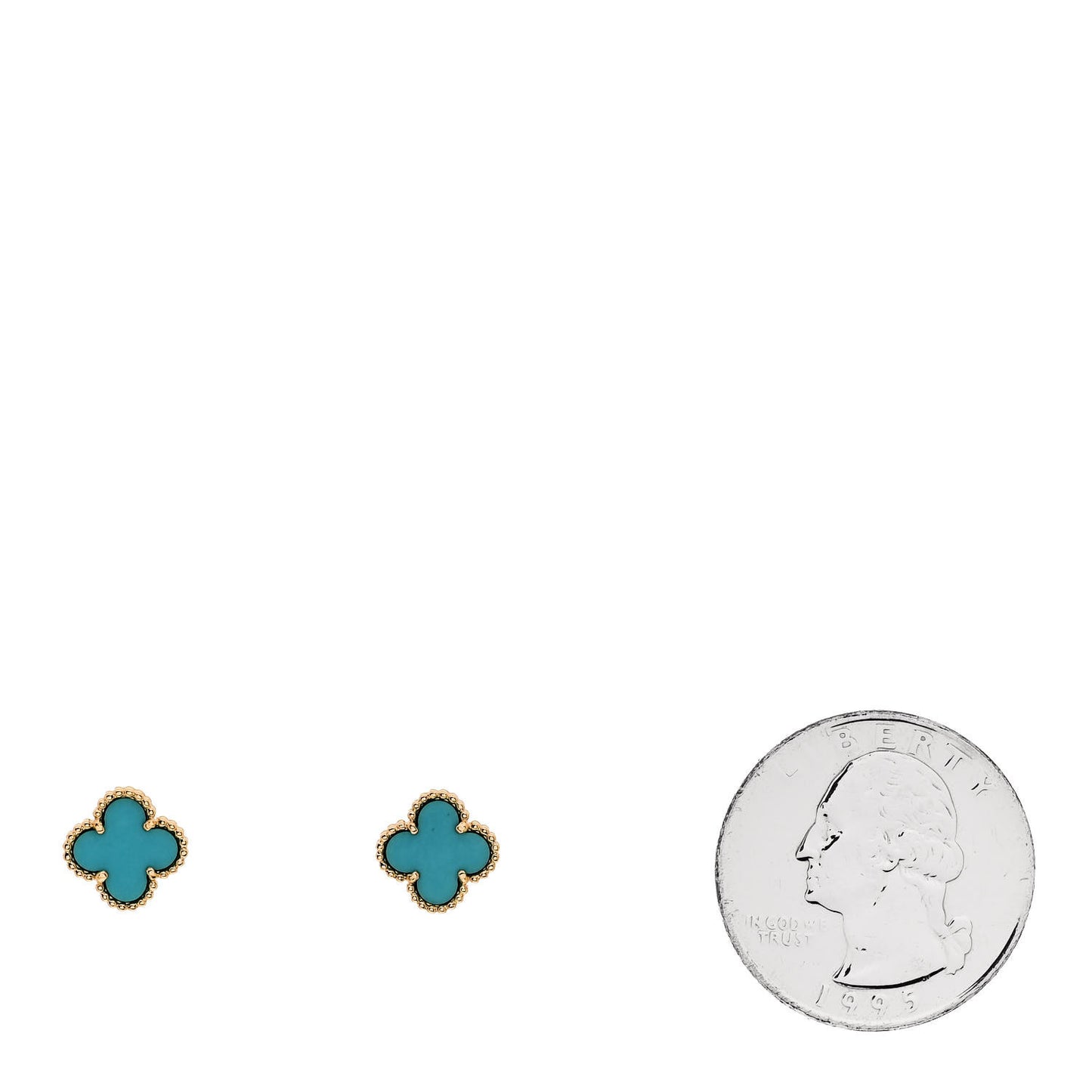 18K Yellow Gold Turquoise Sweet Alhambra Earrings