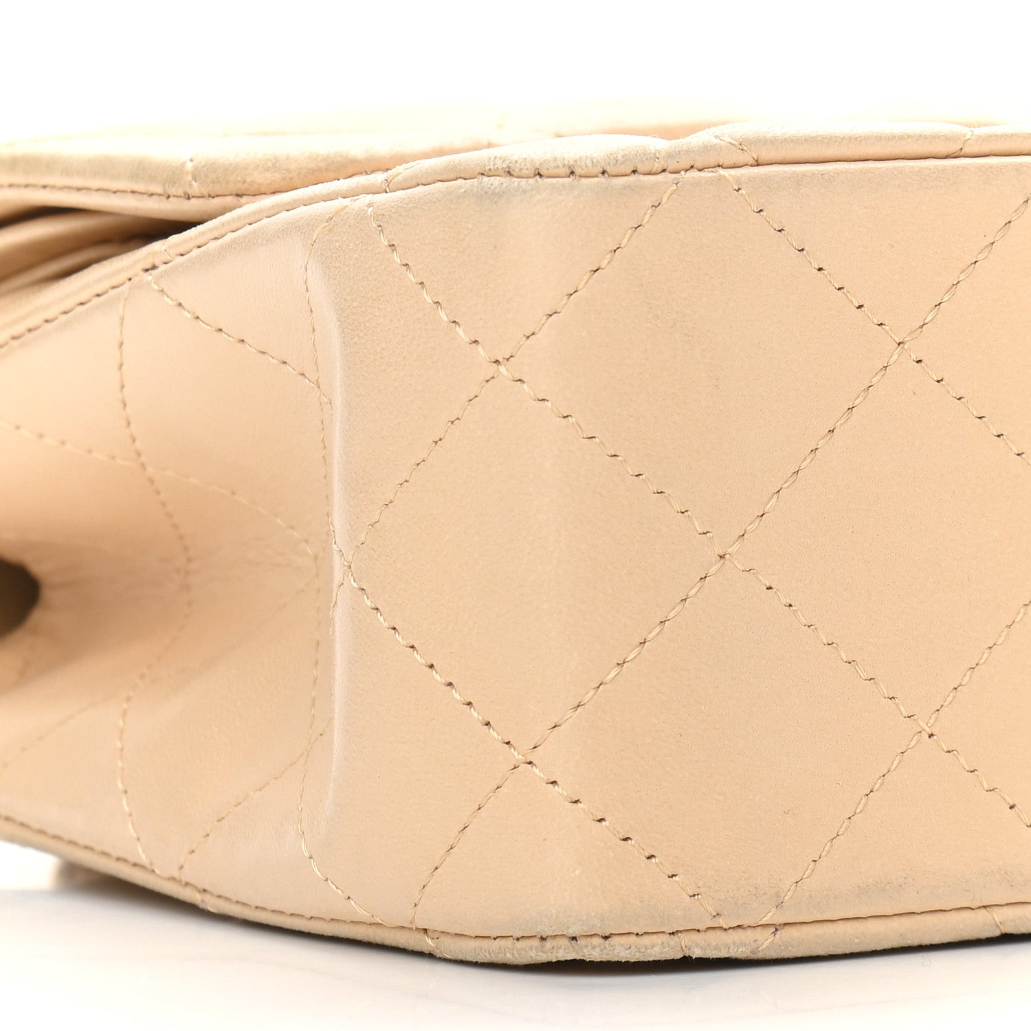 Chanel Lambskin Quilted Medium Double Flap Beige 8 of 14