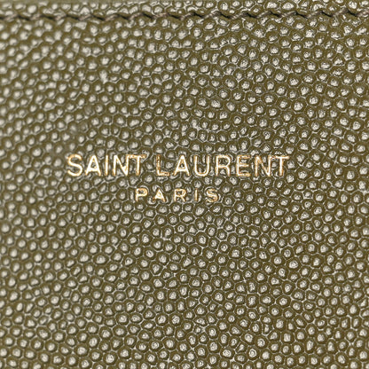 Saint Laurent Grain de Poudre Mini Classic Monogram Cassandra Top Handle Olive 7 of 10