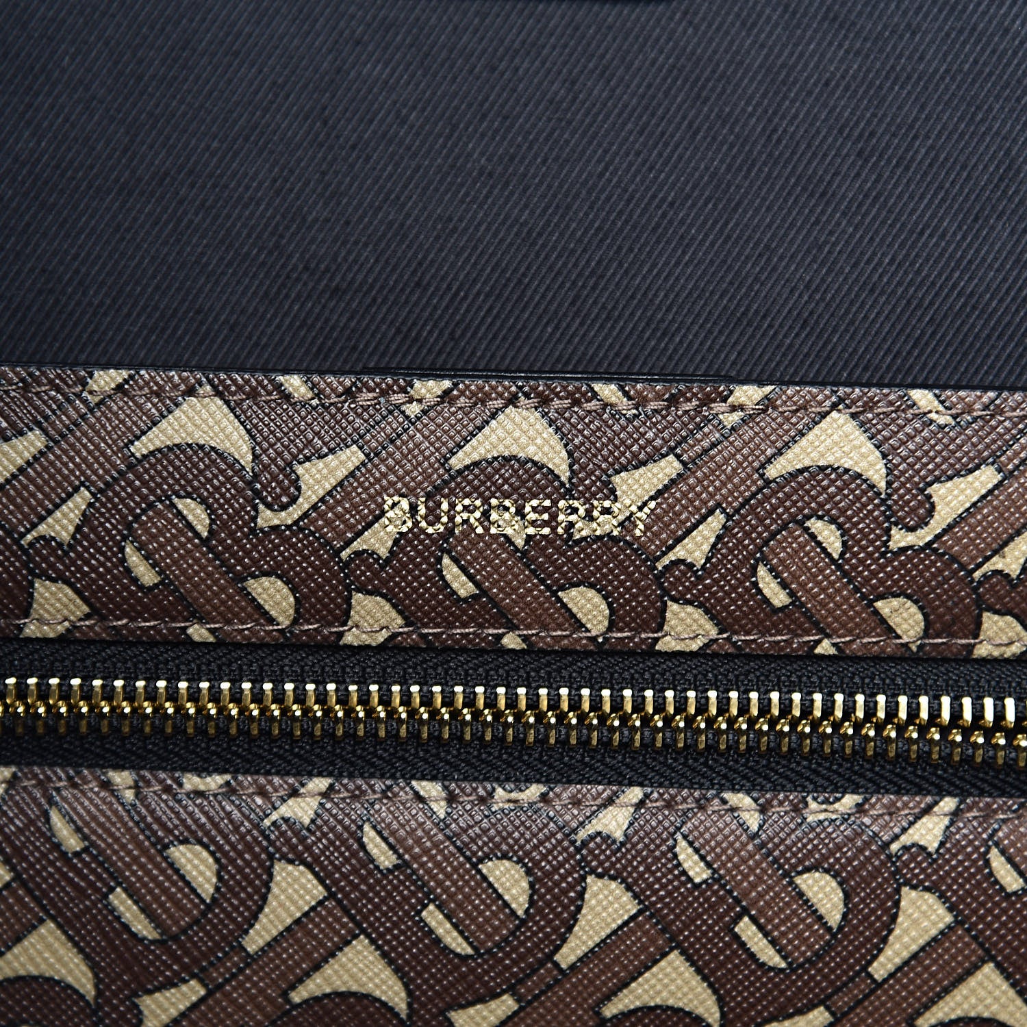 Burberry E-Canvas Monogram Stripe Book Tote Bridle Brown 6 of 11